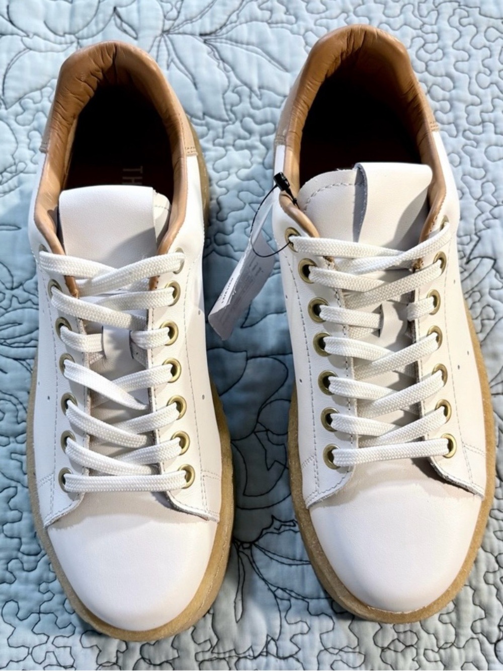 💥NEW THURSDAY BOOT COMPANY Leather Low-Top Sneakers White/Nubuck 37/US 6.5-7❤️ - Picture 2 of 11